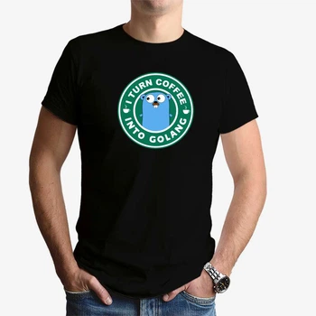 Футболка чоловіча JHK "Turn coffee into golang" XL Чорний (MD-25-9317-21-14)