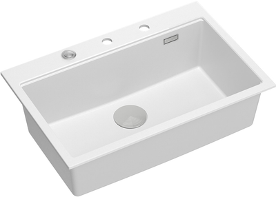 Кухонна мийка Quadron Marc White з сифоном Push-2-Open + дозатор (HQM7650U1_BS)