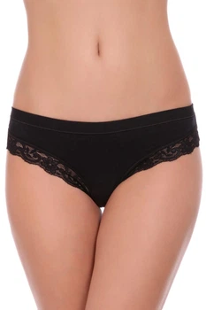 Классические женские трусики слип из хлопка и модала черные Jadea 518 4/L