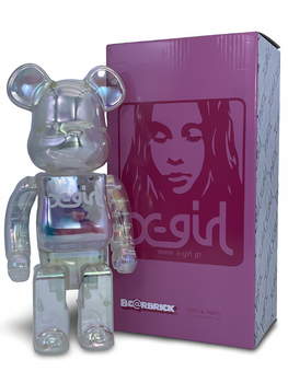 Статуетка Bearbrick X-Girl White 400% 28 см Medicom Toy Барвисто прозорий