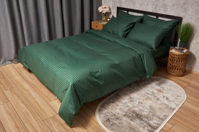 Комплект постельного белья Moon&Star Satin Stripe «Stripe Verdant» King Size 220x240 наволочки 4х50х70 (MS-820005288)