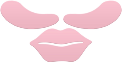 Zestaw Mohani Wielorazowe silikonowe płatki pod oczy 2 szt + Wielorazowa silikonowa maska na usta 1 szt (5902802721945)