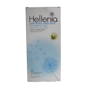 Воскові смужки для тіла та ніг Hellenia 20шт+4 вологі серветки Алоє Вера