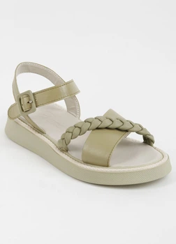 Босоніжки жіночі Fashion 062 оливкові шкіряні 339906_36 (23.5 см)
