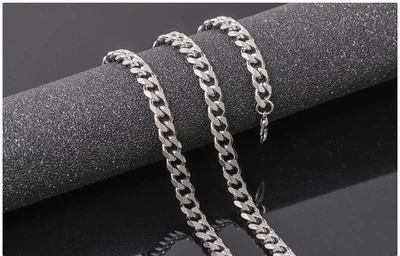 Цепочка мужская из нержавеющей стали Steel Braiding. Кубинское плетение. 7мм*60см