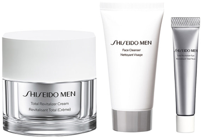 Zestaw do pielęgnacji twarzy Shiseido Men Total Revitalizer Żel oczyszczający 30 ml + Koncentrat 10 ml + Krem 50 ml + Kosmetyczka (3423222114299)