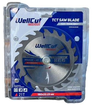 Диск пильный по дереву WellCut Standard 180х22,23 21T