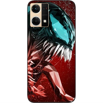 Силиконовый чехол SMTT для Oppo Reno 7 4G с картинкой Веном зубы