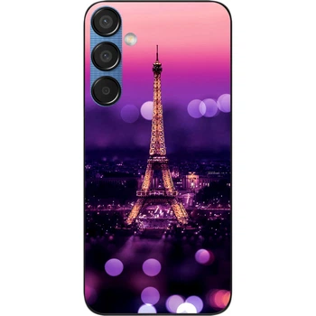Силиконовый чехол SMTT для Samsung M15 5G Galaxy M156 с картинкой Париж ночью