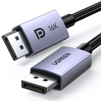 Кабель UGREEN DP118 DisplayPort 2.1 to DisplayPort 16/8/4/2К 1m Black (15383)