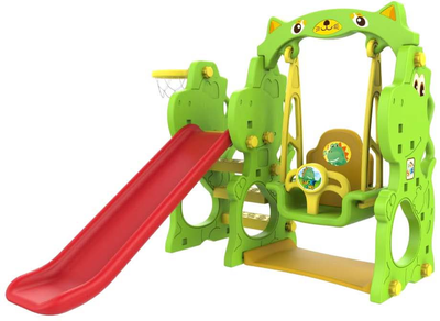 Plac zabaw dla dzieci Ramiz 3 w 1 z huśtawką i koszykiem do koszykówki Dinozaur (5903864910650)