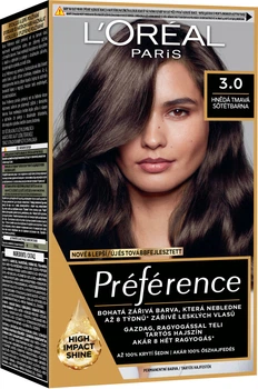 Стойкая краска для волос L'Oreal Paris Preference 3 - Темно-каштановый (3600010012863)