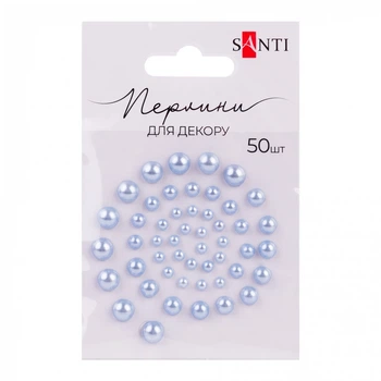 Перлини SANTI самоклеючі сіро-блакитні 50 шт (742978)