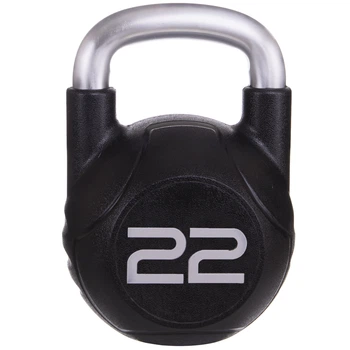 Гиря PU с хромированной ручкой Кроссфит Zelart 22кг (PU, черный) (TA-2681-22)