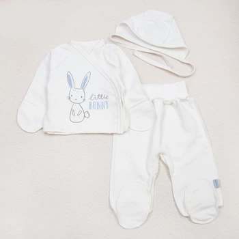 Комплект із трьох предметів у пологовий будинок з начосом Dexter's bunny 62 см Молочний