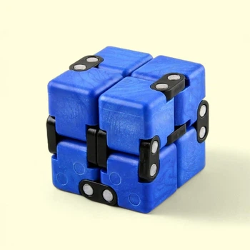 Игрушка антистресс Бесконечный кубик фиджет 7,3x3,6x1,8см (Инфинити куб) Синий