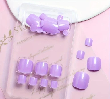 Накладные ногти для ног в комплекте с двухсторонним скотчем - Violette
