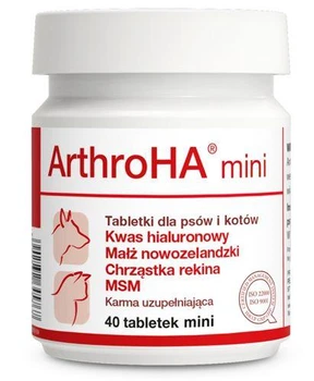 Dolfos (Долфос) ArthroHA Mini хондропротектор для поддержки суставов у кошек и собак мелких пород, 40 таблеток