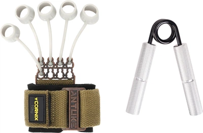 Набор Эспандер для пальцев и запястья Cornix Finger Gripper Pro профессиональный 10 кг + Эспандер кистевой Cornix 45 кг металлический (XR-0215+XR-0063)