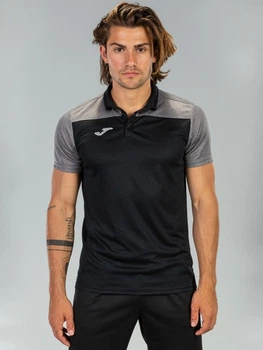 Поло длинное мужское Joma Combi 101371.111 M Black-Grey (9998460045109)