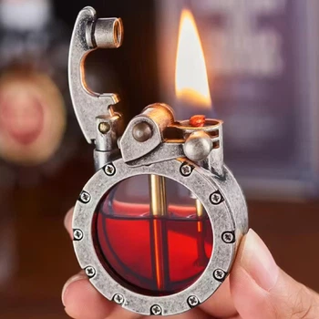 Зажигалка бензиновая Lighter BS-HP929 Retro Bagel Riveted Titan в