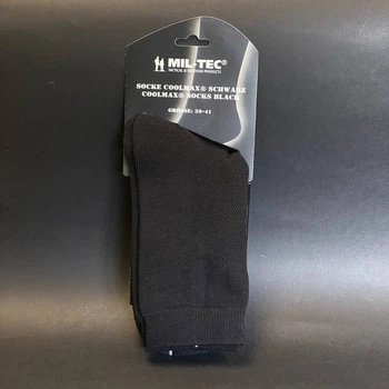Шкарпетки тактичні армійські Mil-Tec 42-43р. Кулмакс (3 seasons) Чорні SOCKE COOLMAX SCHWARZ (13012002-003-42-43)