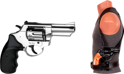 Набір Револьвер Флобера Voltran Ekol Viper 3" Хром + Кобура оперативна Beneks для револьверів Флобера 3" (формована) (Z20.5.001+Z3.3.4.059)