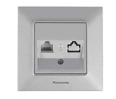 Розетка Panasonic Arkedia Slim комп'ютерна RJ45 CAT5e, срібна