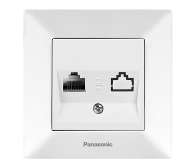 Розетка Panasonic Arkedia Slim комп'ютерна RJ45 CAT5e, біла