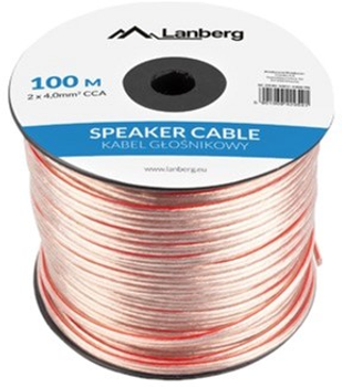 Kabel akustyczny Lanberg 2 x 4 mm² 100 m Transparent (SC-2X40-10CC-1000-TR)