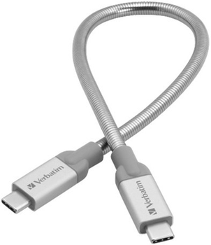 Kabel Verbatim USB Type-C - USB Type-C 0.3 m Silver (0023942488675)