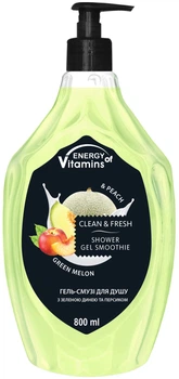 Гель-смузі для душу Energy of Vitamins Green Melon & Peach 800 мл (6924) (4823080006924)