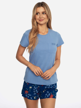 Піжама (футболка + шорти) жіноча бавовняна Henderson 41301-50X L Синя (5903972247853)