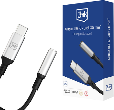 Адаптер 3MK | Type-C to Jack 3.5 | Чорний (5903108518055)