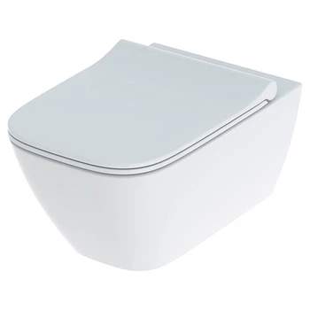 Унитаз подвесной Geberit Smyle Square Rimfree 500.685.01.1 с сидением Soft Close Sandwich