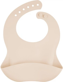 Canpol babies Слинявчик силіконовий з кишенькою - кремовий 51/030_cre 5901691880382
