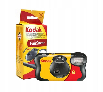 Одноразовая фотокамера пленочная Kodak FunSaver на 27 кадров MAX 800 со вспышкой (фотоплёнка +батарейка)