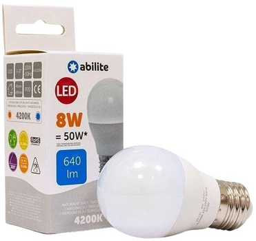 Світлодіодна лампа LED Abilite G45 E27 8W (AOBJRHS49137)