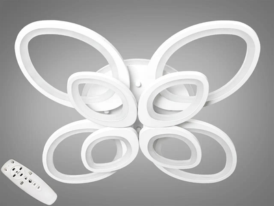 Люстра led Diasha потолочная с пультом, Три режима света + подсветка 8059/4+4WH LED 3color dimmer