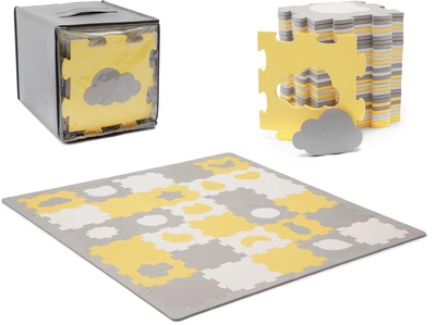 Килимок-пазл Kinderkraft Luno shapes 3D з пінопласту Yellow, 5902533919338