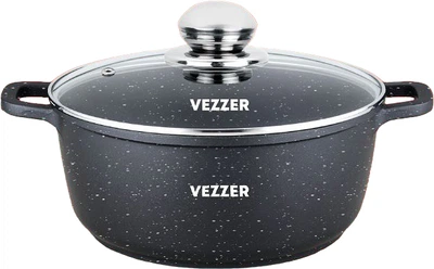 Каструля Vezzer з кришкою 3.5 л Чорна (VZ8039)