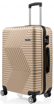 Большой пластиковый чемодан на колесах 115L GD Polo 60k001 large бежевый