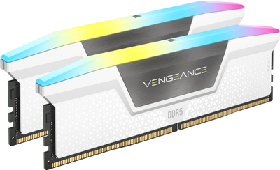 Pamięć RAM Corsair DDR5-6400 32768MB PC5-51200 (kit of 2x16384) XMP 3.0 Vengeance RGB White (CMH32GX5M2B6400C36W)