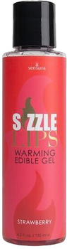 Гель для масажу Sensuva Sizzle Lips зігріваючий їстівний полуничний 125 мл (855559007303)