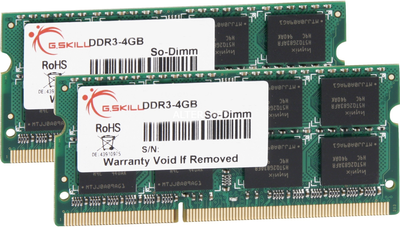 Pamięć RAM G.Skill SODIMM DDR3-1066 8192 MB PC3-8500 (Kit of 2x4096) (F3-8500CL7D-8GBSQ)