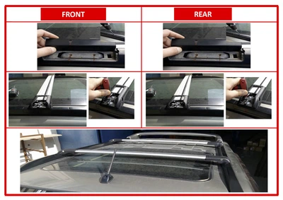 Перемычки на рейлинги под ключ WingBar V1 (2 шт) Черные для Nissan X-trail T31 2007-2014 гг