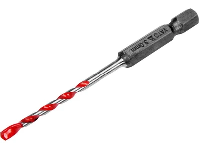 Свердло универсальне YG6X, Ø= 3 мм, l= 85/30 мм, HEX-1/4" YATO (YT-44780)