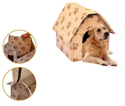 Переносний м'який будиночок будка для собак Portable Dog House Бежевий
