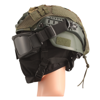 Тактические очки защитная маска Solve с креплениями на каску с 3 сменными линзами Черная-толщина линз 3 мм