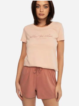 Piżama (koszulka + szorty) damska bawełniana Esotiq 41251-30X M Różowa (5903972241936)